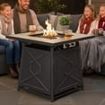 thumbnail image 6 of Nuu Garden Outdoor 28" Square 50000 BTU Propane Gas Fire Pit Table with Lid and Lava Rocks, Cover, MGO Tabletop Fire Pit Table, Black, 6 of 10