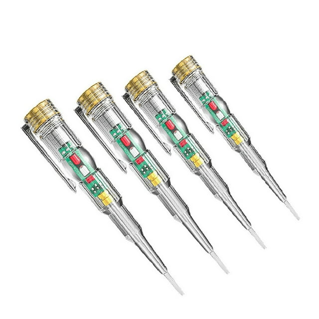 Pluma Detectora de Voltaje de Potencia de InduccióN Inteligente de 4 Piezas 24-250V Probador de Circuito Destornillador EléCtrico Indicador Electricista