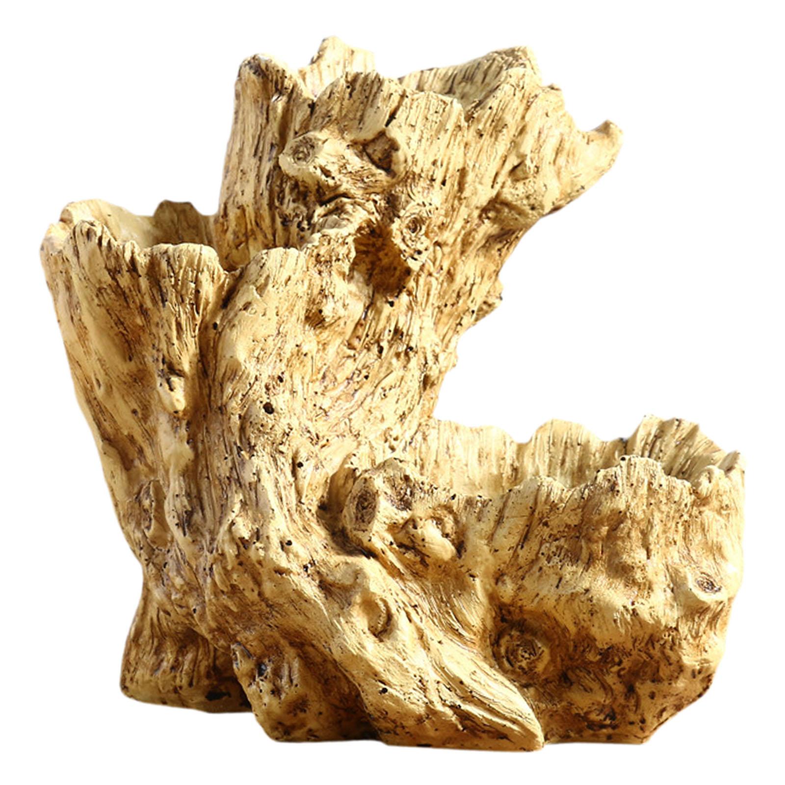 CarpNettore Planter Pot Artificial Driftwood Succulent Container for Bedroom Home Indoor
