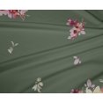 thumbnail image 5 of oneOone Polyester Lycra Olive Green Fabric Florals Craft Projects Decor Fabric Printed By The Yard 56 Inch Wide, 5 of 6