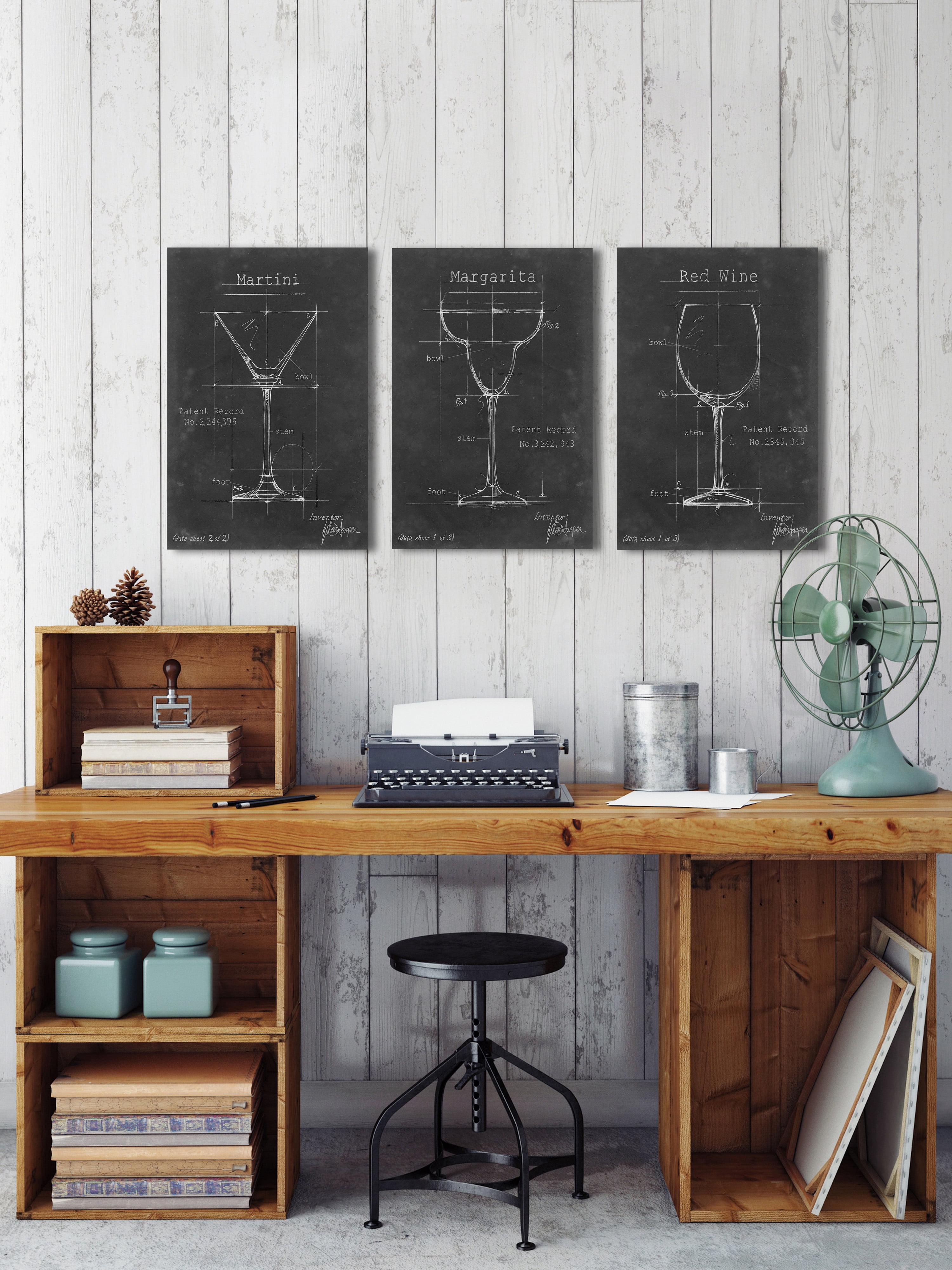 Marmont Hill Barware Blueprint XI Triptych