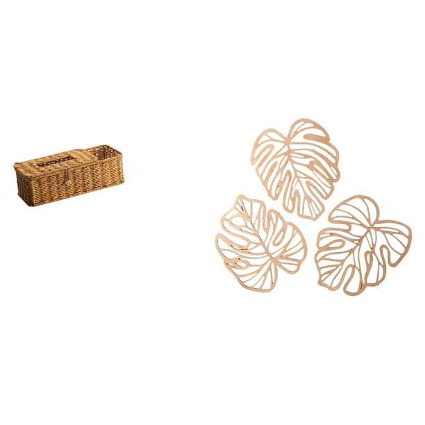 Estuche para pañuelos de escritorio,Caja de pañuelos faciales de papel retro de madera,Tapa para caja de pañuelos,porta servilletas de papel facial,Placa de pared con hojas de