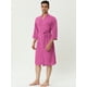 thumbnail image 4 of Albornoz tipo gofre Lars Amadeus para hombre color sólido ropa de dormir mangas 3/4 kimono bata de spa Rosa roja M, 4 of 6