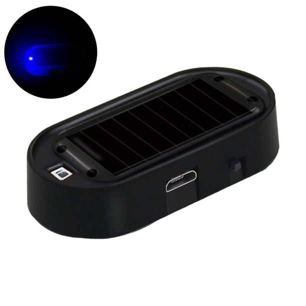 Ruifaya Alarma de coche con luz solar USB, luz de advertencia antirrobo, luz intermitente, luz de advertencia falsa para coche LW4 ↗