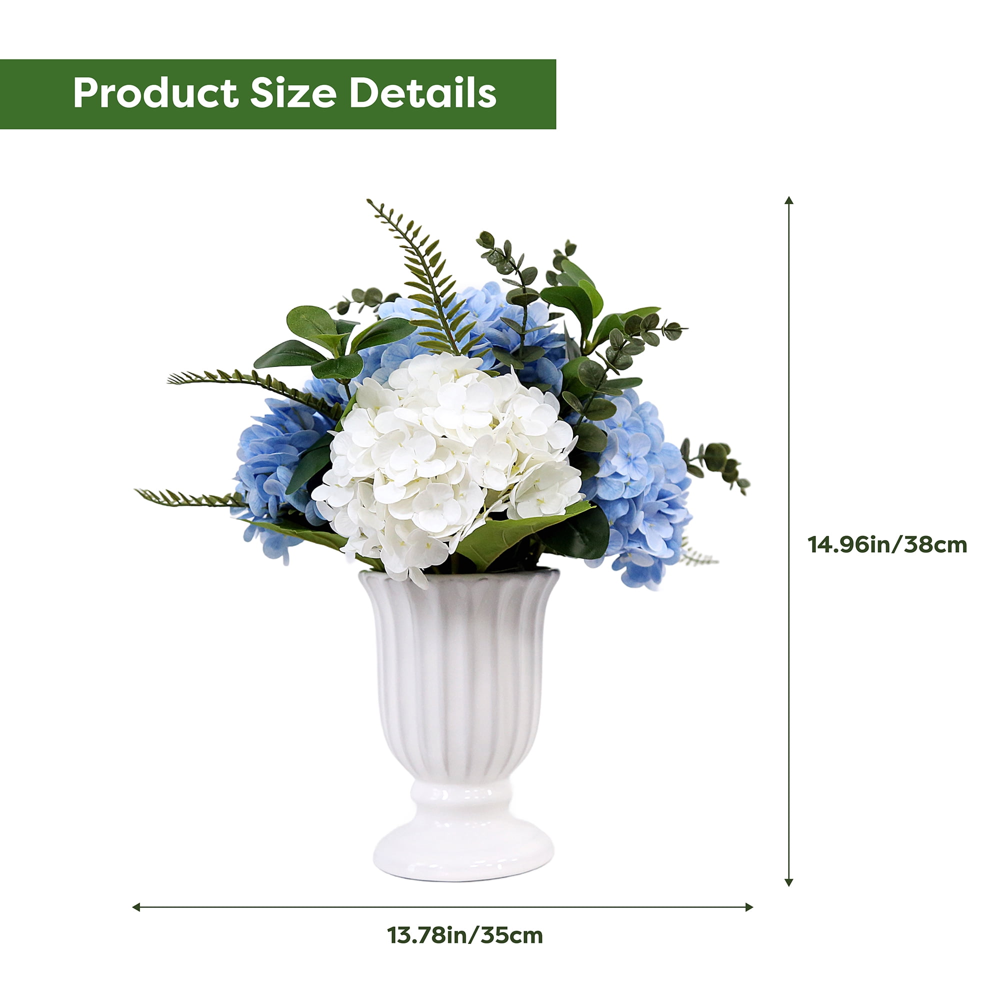 て*く様 ジェ―ムスリジィ 花瓶 オブジェ 陶器≫ Love Kids≪ 88/ My Texas House Faux Hydrangeas in Vase, Blue and White, 16.25