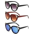 thumbnail image 2 of 3 Pack Plastic Oversized Frame Cateye Bufferfly Rhinestone Fashion Sunglasses for Women, 2 of 2