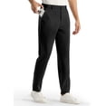 thumbnail image 2 of MIER Men's Stretch Golf Pants 30" Lightweight Classic Fit Dress Pants, Water-Resistant Casual Work Slacks, Black, 34W x 30L, 2 of 7
