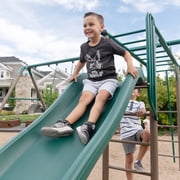 Lifetime Kid's Monkey Bar Adventure Metal Swing Set with Slide, Belt Swings and Trapeze Bar (91028)