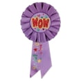 thumbnail image 2 of Pack of 6 Light Purple "WOW" School and Sports Award Rosette Ribbons 6.5", 2 of 2