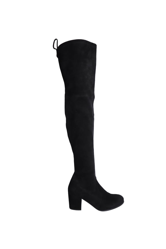 Pre-Owned Stuart Weitzman Over The Knee Heeled Boots in Black Suede
