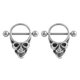 thumbnail image 2 of 2pcs Skull Head Anillos de Pezón 14g Barbell Bar Anillos Punk Halloween, 2 of 6