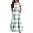 thumbnail image 2 of LOVZFMLL Robe d'Été à Manches Courtes pour Filles, Col Rond Imprimé, 2 of 6