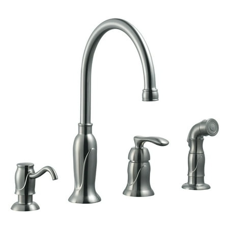 Design House 525808 Madison Single Handle Standard Kitchen Faucet Design House 525808 Madison Single Handle Standard Kitchen Faucet With Side Sprayer And Soap Dispenser