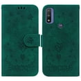 thumbnail image 2 of Feishell Wallet Phone Case for Motorola G Pure,for Women Men,Butterfly & Rose Embossed PU Leather Magnetic Clasp Flip Stand Card Slots Shockproof Ultra Thin Protective Cover,Green, 2 of 12
