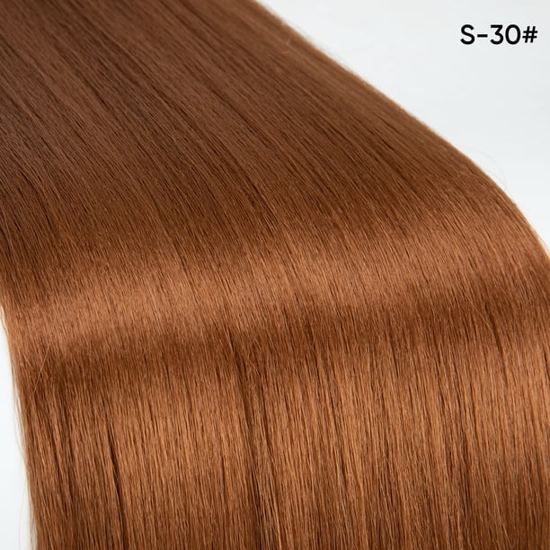 Zhuge Extensión de cola de caballo larga trenzada con lazo para el cabello Extensiones de cabello de cola de caballo trenzada recta de color negro oscuro para uso diario de mujeres, naranja oscuro