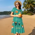 thumbnail image 4 of Disketp Cute Sushi para Vestido de Manga Corta para Mujeres, Vestidos de Verano para Mujeres, Casual y Holgado para la Playa, 4 of 6