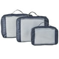 thumbnail image 3 of Protégé 3 Piece Polyester Packing Cubes, Gray with zipper, 3 of 11
