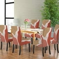 thumbnail image 5 of Chair Covers Pink Orange Brown Pattern Dining Chair Slipcovers Set of 6 Stretch Removable Washable Slipcovers for Home Or Party, 5 of 5