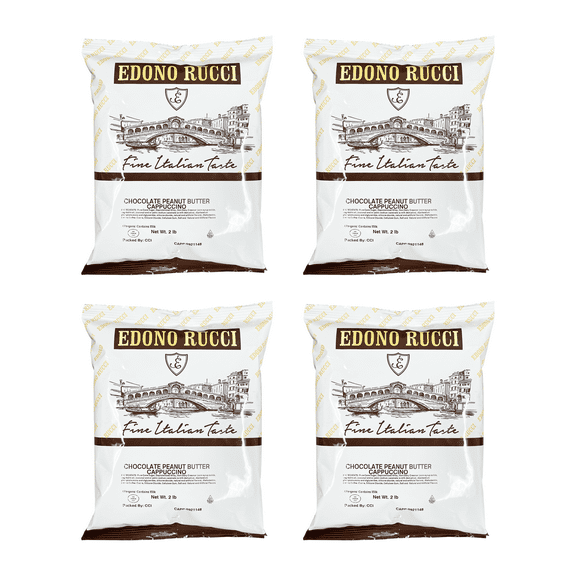 Edono Rucci Chocolate Peanut Butter Powdered Cappuccino Mix, 4 Bags( 2 lbs each)