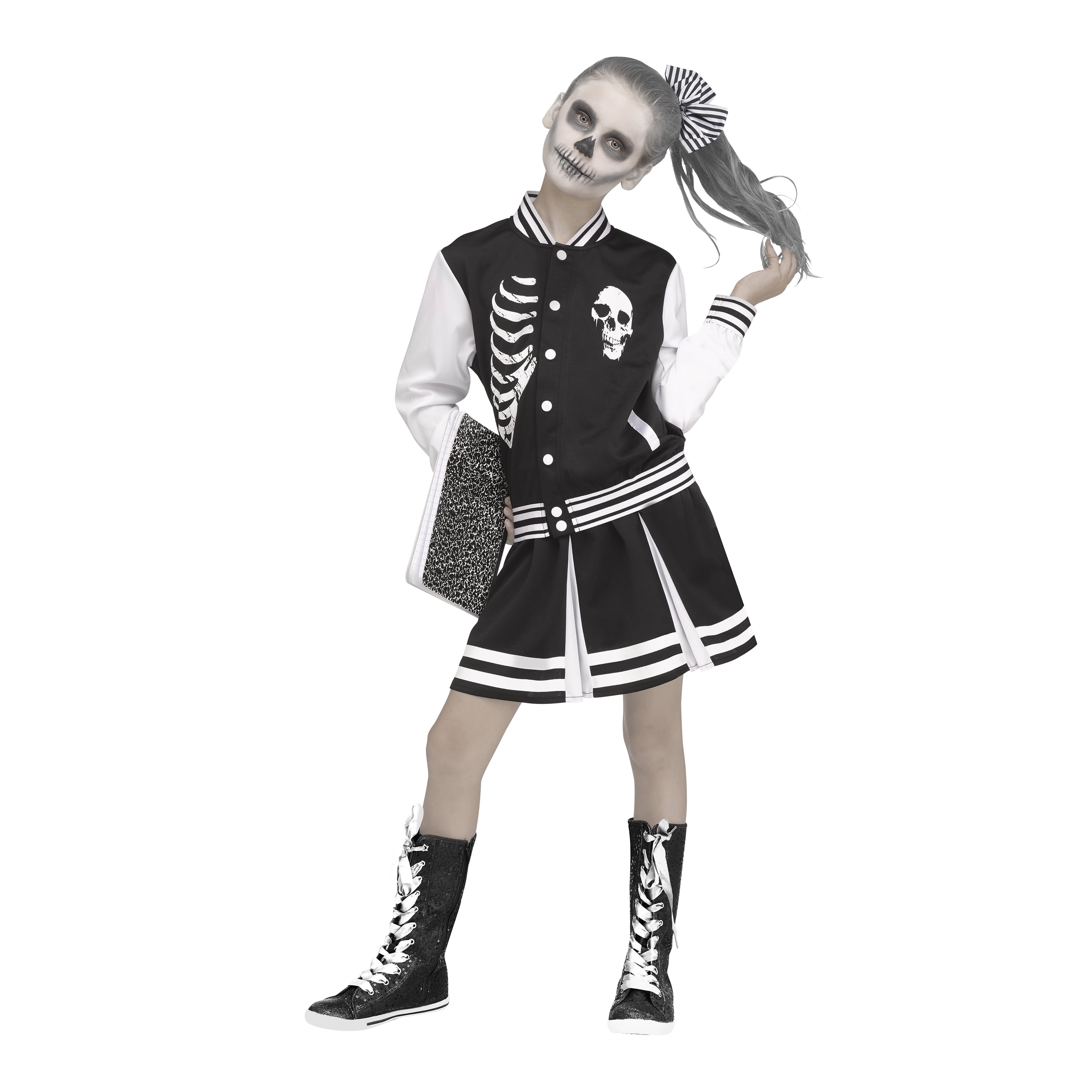 Fun World Inc. Scare Squad Varsity Cheerleader Halloween Scary Costume Female, Child 4-10, Multi-Color