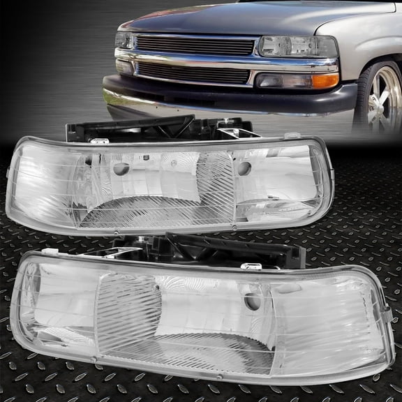 NUVISION for 99-06 Chevy Silverado Suburban 1500 2500 Chrome Housing Headlight Head Lamp