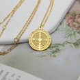 thumbnail image 3 of Gold Color Sterling Silver 925 San Benito Medal Round Pendant Necklace for Girls Women Lady Religious Saint Benedict Exorcism, 3 of 5