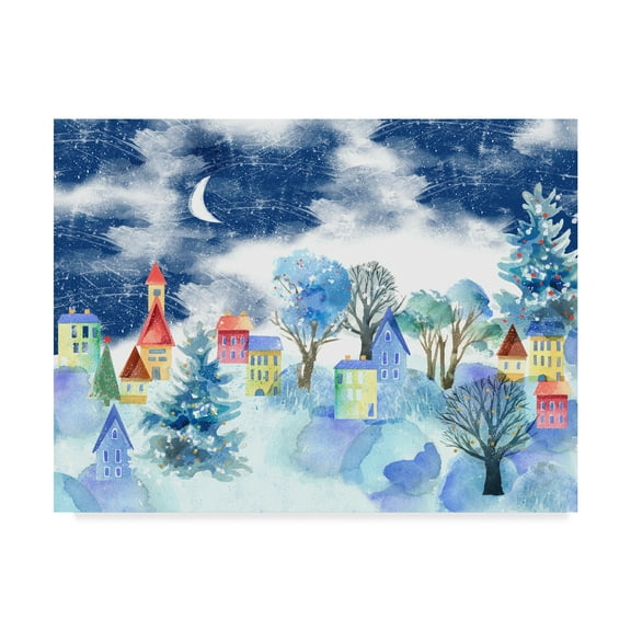 Trademark Fine Art 'Winter Village' Canvas Art by Lisa Powell Braun