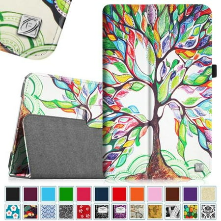 For Samsung Galaxy Tab E 9.6 / Samsung Tab E Nook 9.6 Tablet Case - Fintie Slim Fit PU Leather Stand Cover, Love Tree