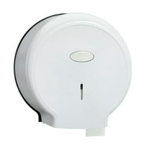 Jumbo Toilet Paper Roll Dispenser Punch Waterproof Wall Mount Single Tissue Holder for Bathrooms (White)