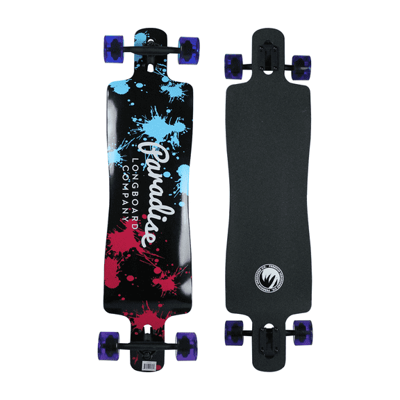 Paradise Longboard Complete Paint Splatter Drop Through 10" x 40"
