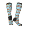 thumbnail image 4 of Daiia Sports Socks Turtles And Corals Printed Novelty Crew Socks for Men Women Knee High Socks Cotton Socks Soft & Breathable Support Unisex Socks, 4 of 9