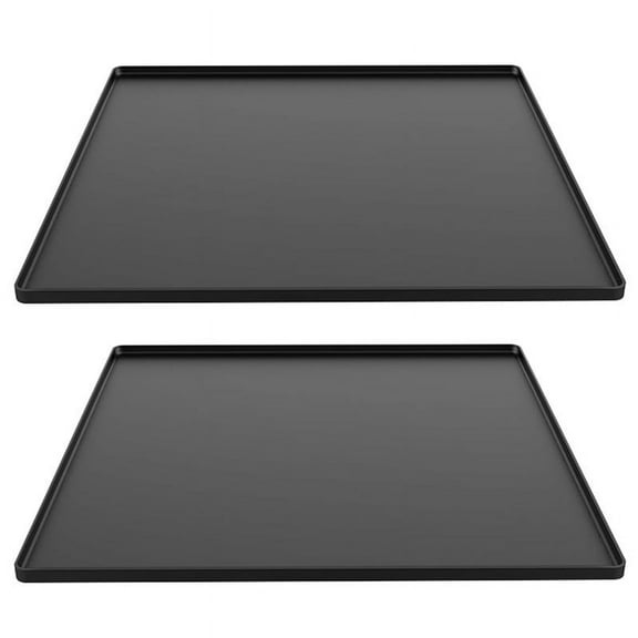 Refrigerator Floor Protector,Mini Fridge Silicone Mat,Fridge Under Mat,Laundry Guard for Washer & Dryer,Drip Tray Black
