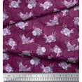 thumbnail image 3 of Soimoi Pink Rayon Fabric Circle & Peony Floral Printed Fabric 1 Yard 42 Inch Wide, 3 of 5