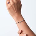 thumbnail image 4 of Gem Stone King 18K Yellow Gold Plated Silver Blue Created Sapphire Infinity Tennis Bracelet for Women (2.45 Cttw, Gemstone September Birthstone, Round 4.5MM, Fully Adjustable up to 9 inch), 4 of 4