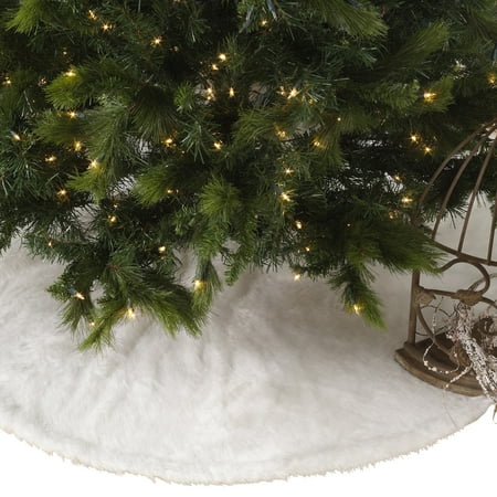 Victorian Christmas Tree Designs Saro Noel Blanc Faux Fur Design White Holiday Christmas Tree Skirt ()