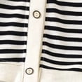 thumbnail image 6 of Coerni Girls Button Up Sweaters Wide Striped V-Neck Knit Cardigan Cute Casual Kids Preppy Sweaters Outerwewar Spring Fall Clothes, 6 of 6