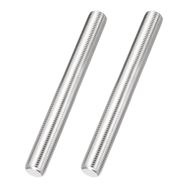 Uxcell 2Pcs Varilla Completamente Roscada, M14 x 1.25mm Paso 304 Acero Inoxidable Roscas Finas, 100mm/4 Pulgadas
