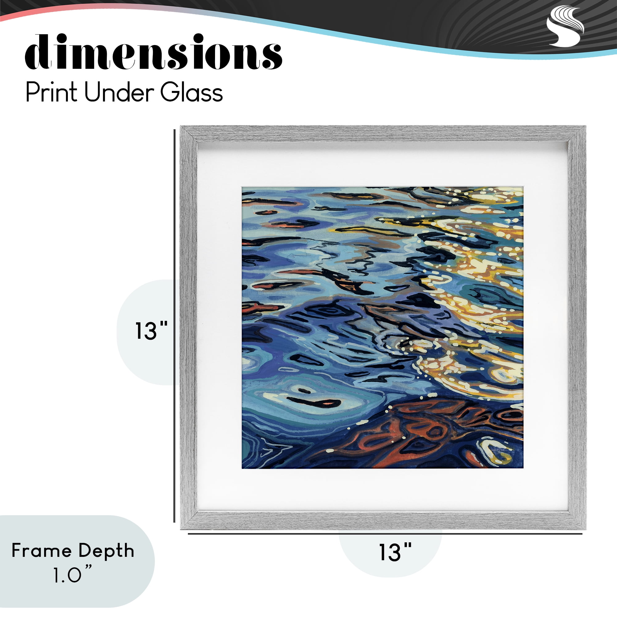 Stupell Industries Sunrise on Rippling Water Gray Framed Print Under Glass, design by Kate Jarvik Birch