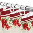 thumbnail image 5 of Christmas Winter Shower Curtain, 48" x 72", Poinsettia Red Floral Linen Waterproof Bathroom Curtain Washable Shower Curtain Set with 12 Hooks, 5 of 6