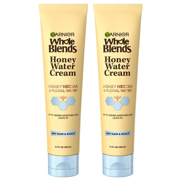 Garnier Whole Blends Honey Water Cream, 100 HRS Moisture Lock, Dry Hair, 10.2 fl oz