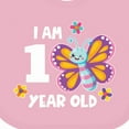 thumbnail image 4 of Inktastic I Am 1 Year Old Cute Smiling Butterfly with Flowers Girls Baby Bib, 4 of 4
