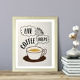 thumbnail image 3 of Designs ByLITA Life Happens Coffee Helps, 5 x 7 Wooden Wall Print Inspirational (Framed) | Retro Bar Decoration, 3 of 5