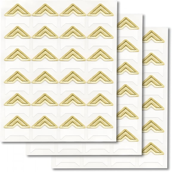 CCOCC 10 Sheets 240 Pcs Shiny Gold Acid-Free Photo Corners, Self-Adhesive Mounting for Wedding Scrapbook Supplies, DIY Photo Album, Journal, Guest Book, Memory Book