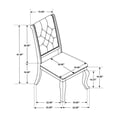 thumbnail image 6 of Set of 2 Cream Fabric Dining Chairs - Barley Brown, Tufted Back, Asian Hardwood, 22" Wide - Perfect for Dining Room. Button-tufted, comfortable seating., 6 of 6