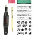 thumbnail image 2 of "Kit de grabado eléctrico profesional con 60 accesorios - Herramienta multifuncional para tallar, pulir y perforar en cerámica, plástico y uñas, velocidad ajustable 3000-18000 RPM, incluye plantillas, 2 of 4