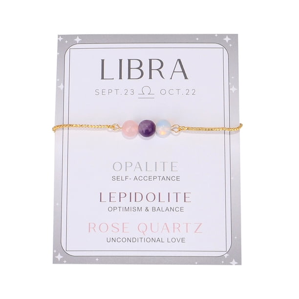 12 pulseras del zodiaco para las mujeres hombres pulseras de piedra natural de piedras preciosas del zodiaco cristales de cuentas pulseras regalos