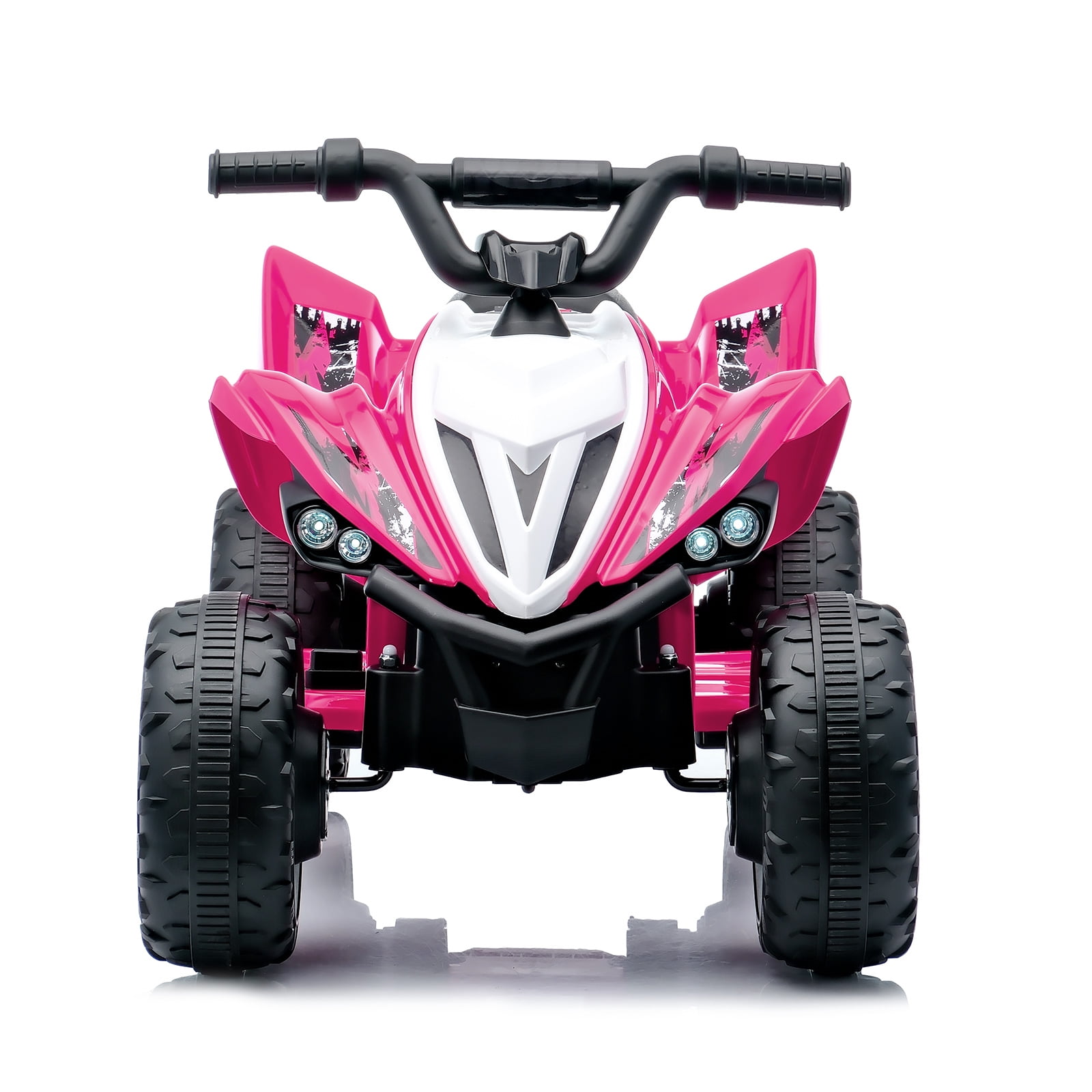 12 Volt 1 Seater All-Terrain Electric Ride On ATV Car Vehicles With Music Player, LED Headlight, Birthday Gift For Ages 3-6, Pink