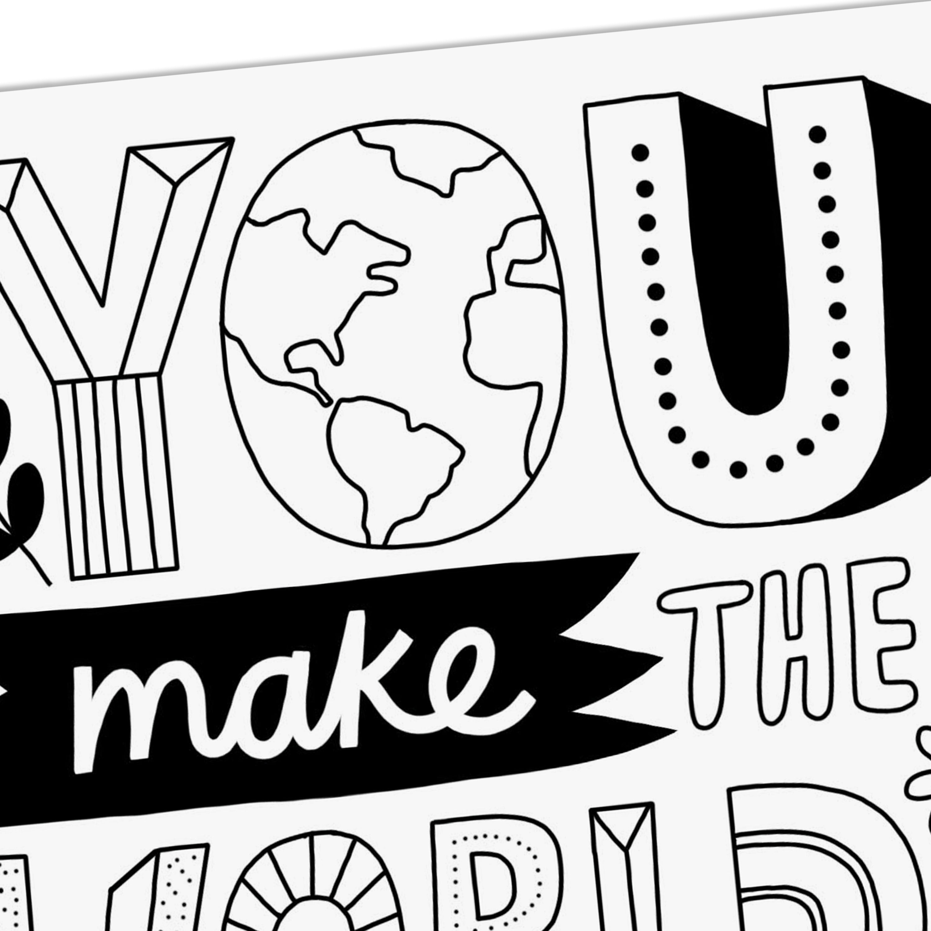 Hallmark Just Because Crayola Coloring Thank You Card (You Make The World Better)