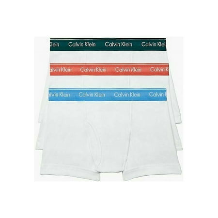 Calvin Klein Men NB4002 White Cotton Classic Fit 3-Pack Trunk Size Medium UM36 (Large)