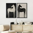 thumbnail image 2 of IDEA4WALL 2pcs Framed Canvas Art Wall Decor Polka Dot Horse Black and White Modern Art Abstract Animal Illustrations Decorative Bohemian Prints for Dorm Home Office - 24"x36" Black, 2 of 5